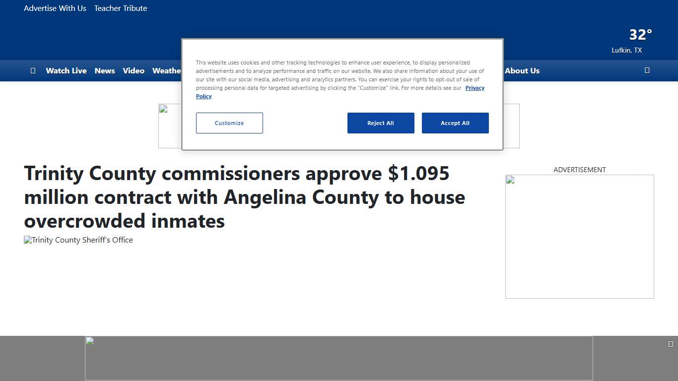 Trinity County commissioners approve $1.095 million contract with Angelina County to house overcrowded inmates