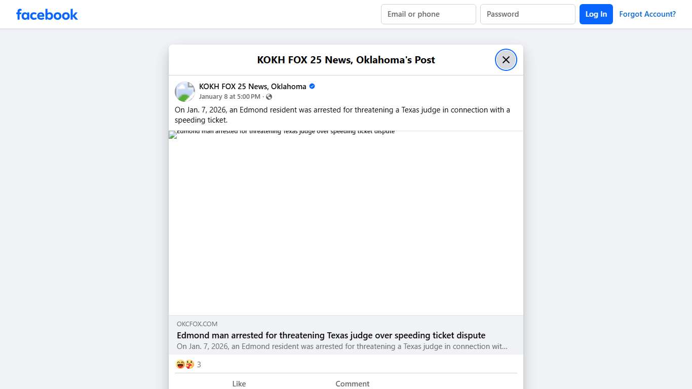 On Jan. 7, 2026, an Edmond... - KOKH FOX 25 News, Oklahoma Facebook